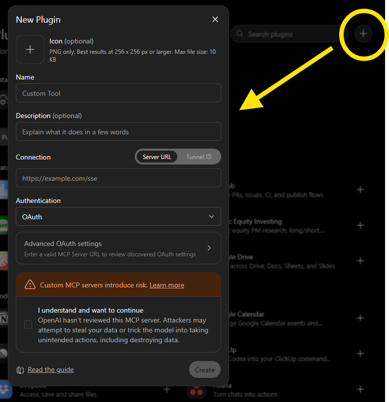 Add a new custom plugin in ChatGPT